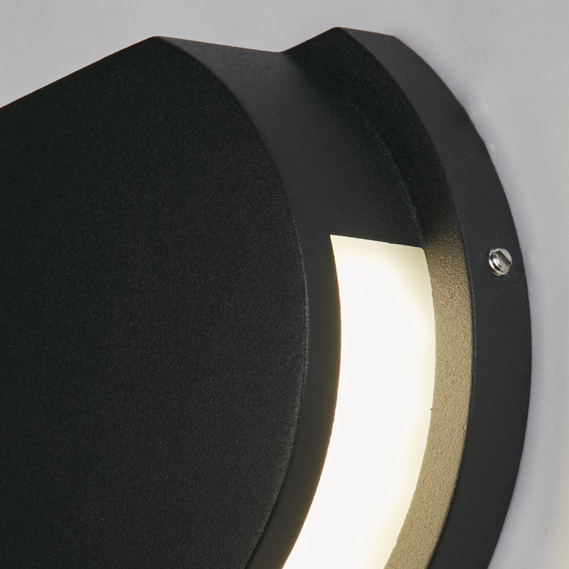 Rickesh Matt Black 12cm H Integrated LED Outdoor Sconce