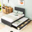 Lit plateforme tapissier avec couchette simple et tiroirs Cuevas Simpkins-219815074-219815069