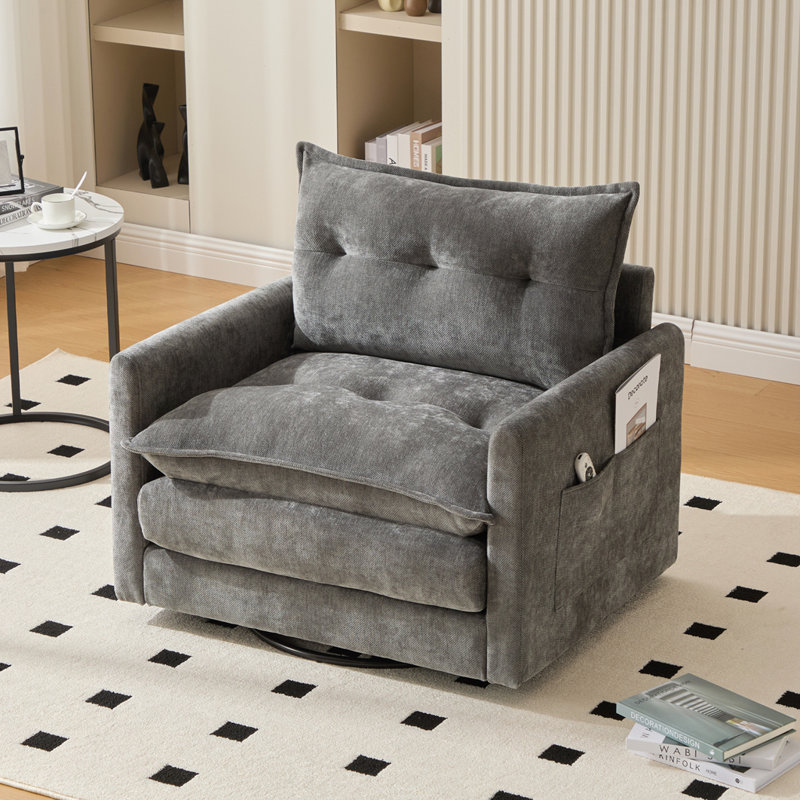 Swivel Comfortable Single Sofa Chair, Gray