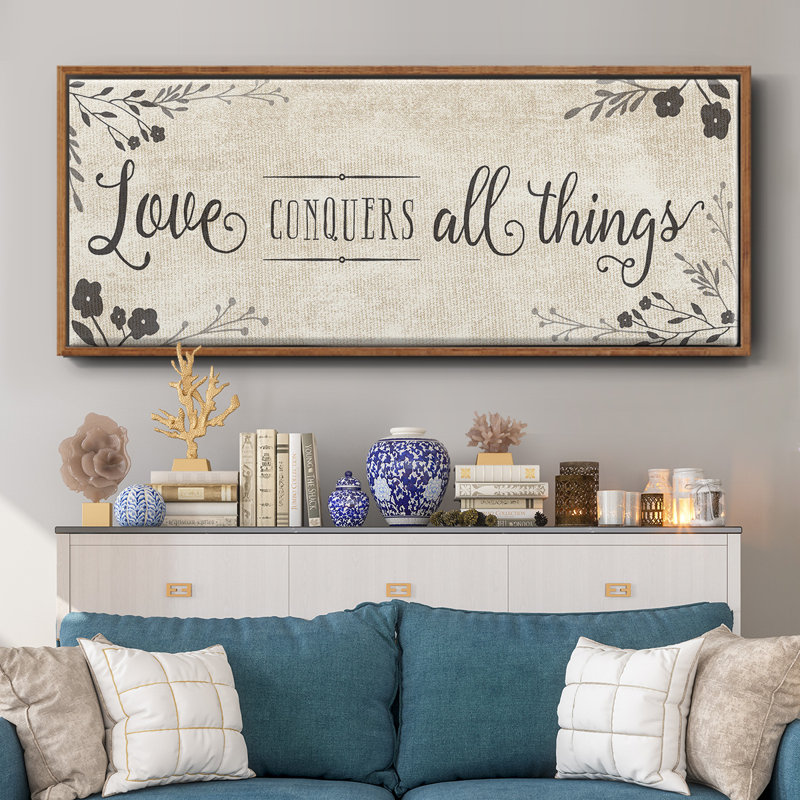 Love Conquers- Framed Canvas