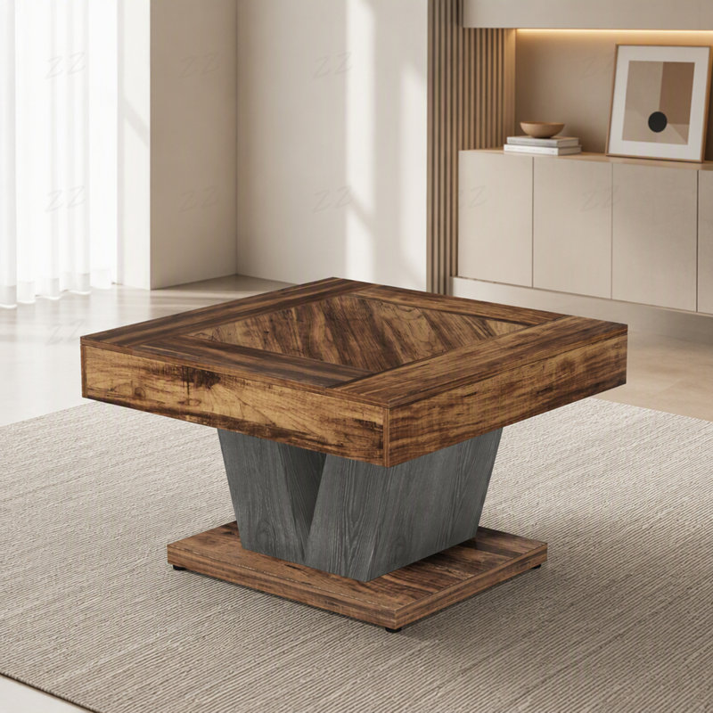Table basse 31,5 ", Brun rustique / noir