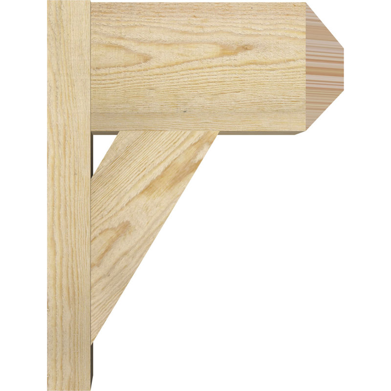 Traditional Craftsman Rustic Wood Outlooker, 8" W Douglas Fir (Rough Sawn), 14" D x 18" H