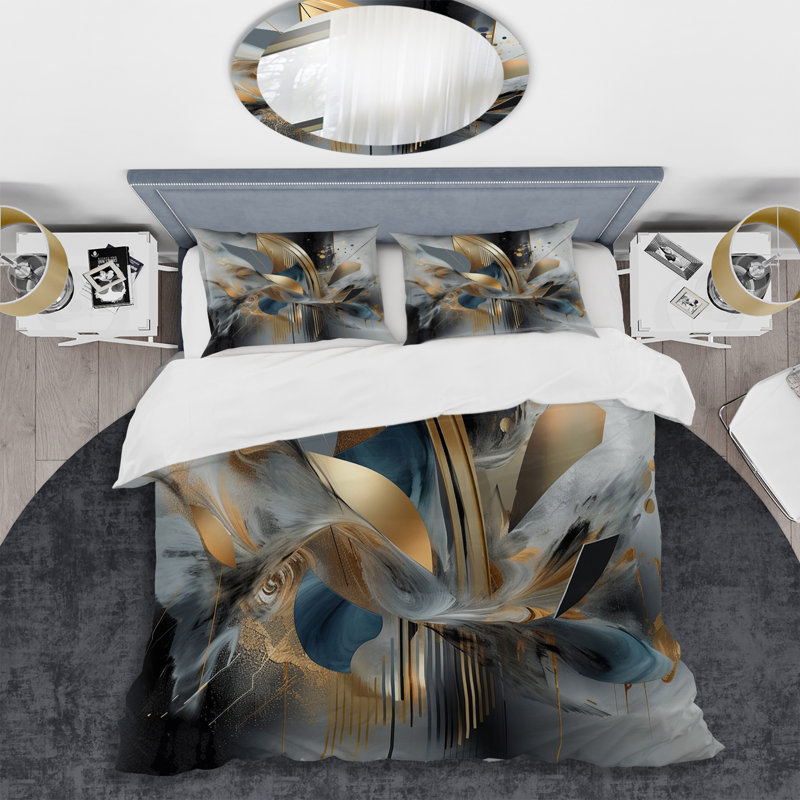 Soft Colours Marble Abstract II - Abstract Marble Duvet Cover Set, King Duvet Cover + 2 King Shams