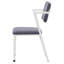 Chaise de bureau rembourrée grise et blanche-1455307877