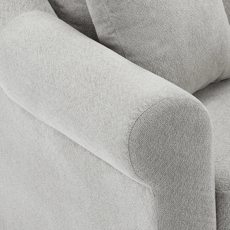 Chenille Oversized Armchair, Light Gray Chenille, 35.5" H x 44.5" W x 36.2" D