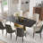 Modern Dining Table with Rectangular Sintered Stone Tabletop, Carbon Steel-248332072-248332073