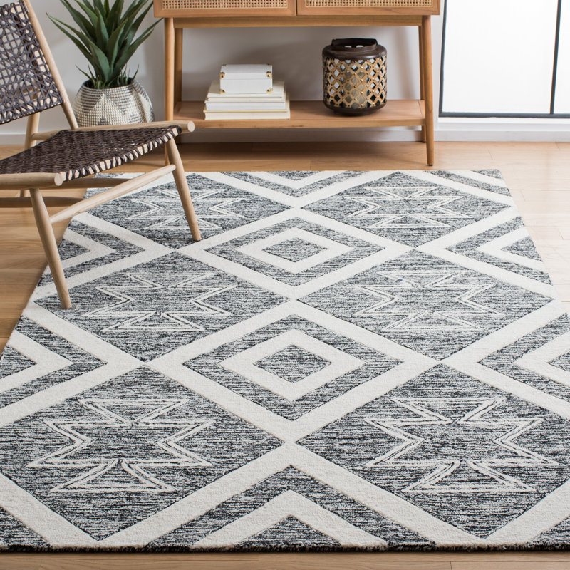 Alexea Hand Tufted Wool And Cotton With Latex Moroccan Rug, Rectangle 6' x 9'