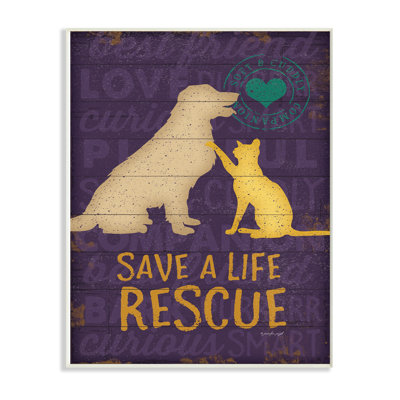 «Save A Life Rescue Dog and Cat Silhouette», impression