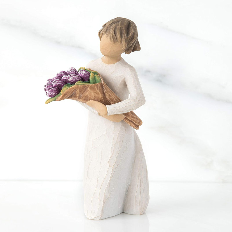 Figurine sculptée de saule de 5 pouces, un bouquet de vœux merveilleux