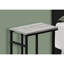 Élégante table d'appoint en C avec base en métal noir et plateau en stratifié gris pour une surface d'aspect bois chic