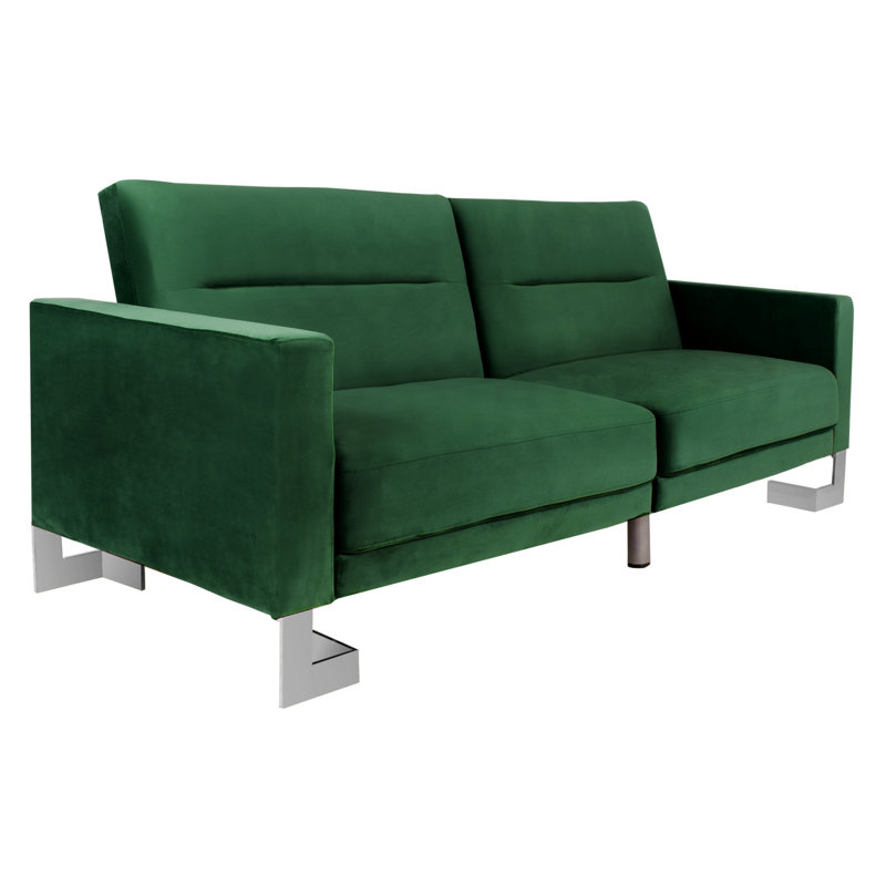 Hayasdan Full / Double Upholstered Futon, Emerald/Silver
