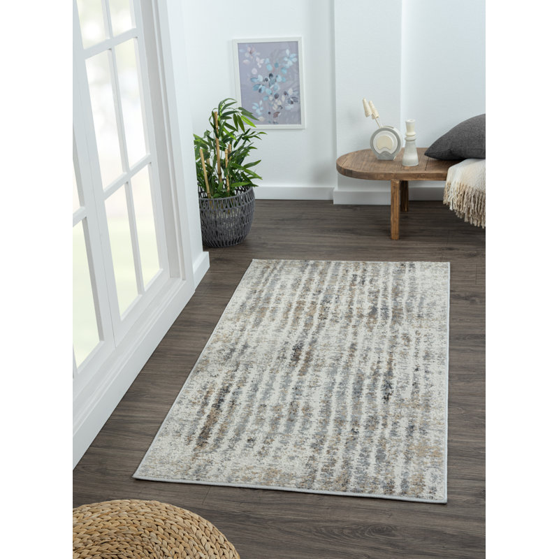 Stella Machine Woven Cream/Brown Indoor Rug, Rectangular 80 x 150cm