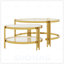 Modern 2-Piece Textured Glass Coffee Table Set, Nesting Design for Stylish and Functional Living Room Decor