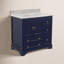 Ensemble de meuble-lavabo simple 36 po Tilford avec armoire bleu royal et comptoir en marbre de Carrare-1155766282-1178591876