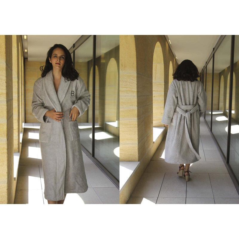 Lanz Velour Unisex Mid-Calf Bathrobe with Pockets, 124cm H x 54cm W x 54cm D, Ivory/Cream