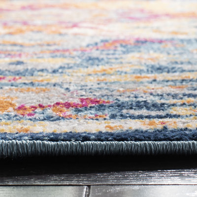 Tapis bleu sarcelle / fuchsia Christa