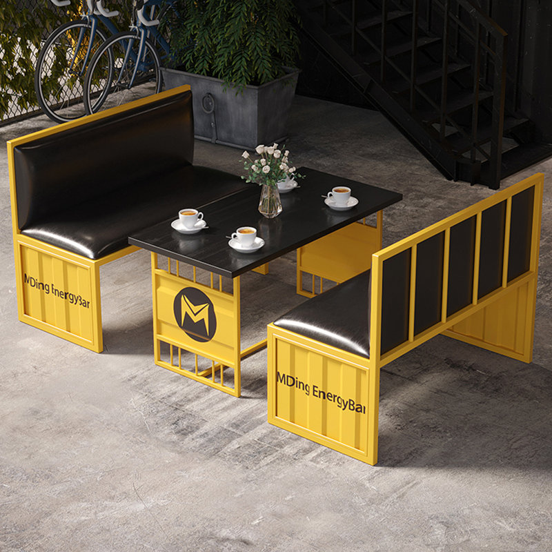 Ensemble de salle à manger rectangulaire l 23,7 po, H 29,6 po x L 47,3 po x l 23,7 po, Jaune