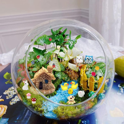 50 Pieces Fairy Garden Accessories, Animals, Miniature Figurines, Micro Landscape Ornaments Kit, DIY, Environmental Resin(Not included the terrarium)