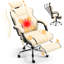 Fauteuil de bureau de massage à 6 points avec repose-pieds Inbox Zero Massage, fauteuil de bureau de direction chauffant avec dossier inclinable, fauteuil de jeu ergonomique avec accoudoirs rembourrés,-829693970