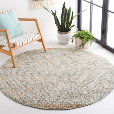 Tapis géométrique en laine / coton tissé à la main Fayelynn
