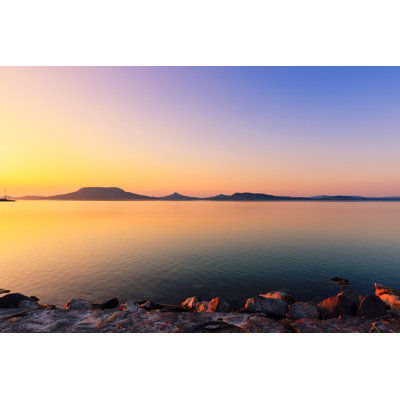 Sunset In Lake Balaton by Remedios - Wrapped Canvas Print