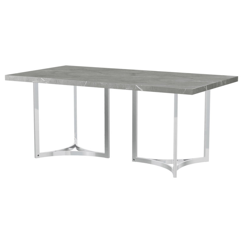 Savona Grey Faux Marble Rectangular Dining Table