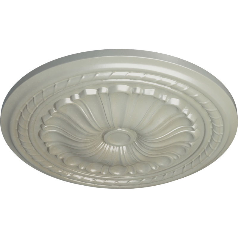 Endurathane Foster Ceiling Medallion, 19 1/8"OD x 1"P (Fits Canopies up to 5 5/8"), Hand-Painted Warm Silver Finish