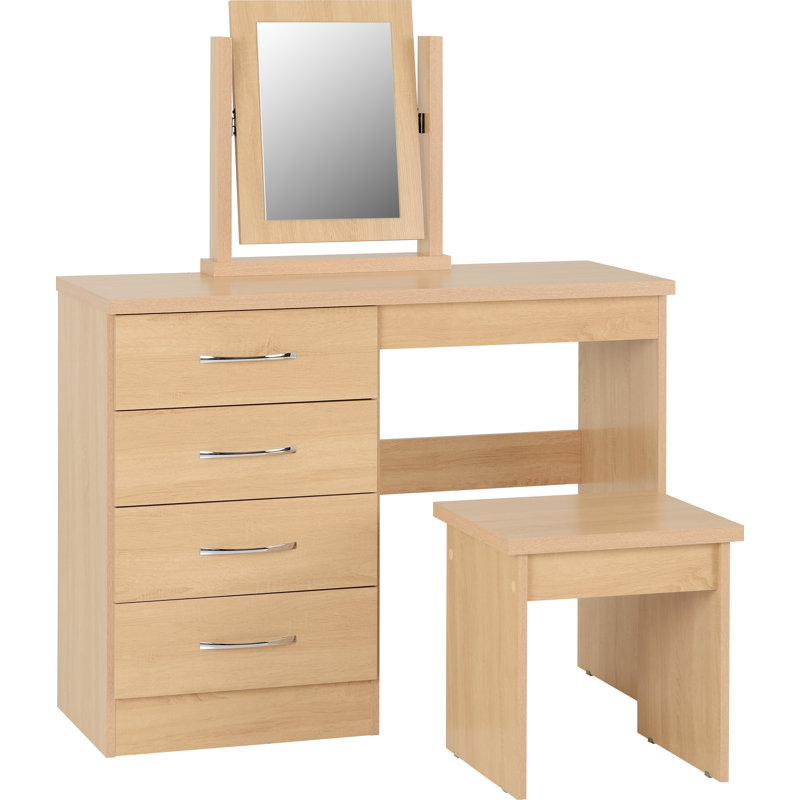 Cascio Dressing Table Set with Mirror, Sonoma Oak Effect