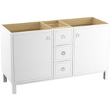 JACQUARD 60-In VANITY WITH QUARTZ COUNTERTOP, SINK AND HARDWARE INCLUDED, IN LINEN WHITE