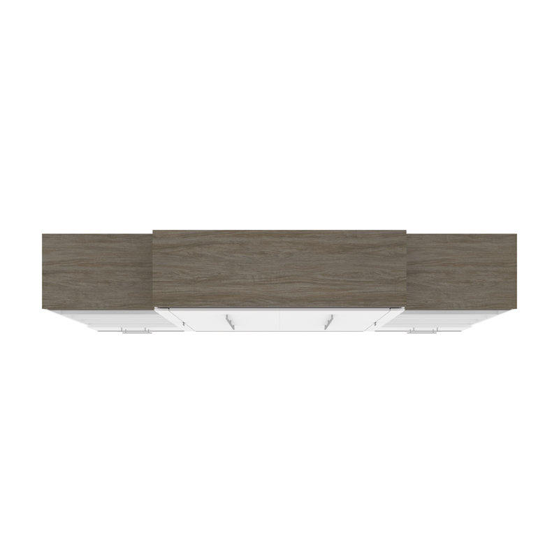 Grand lit escamotable avec rangement AILE, Blanc