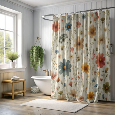 Rideau de douche standard 1 pièce Blooming Hearts