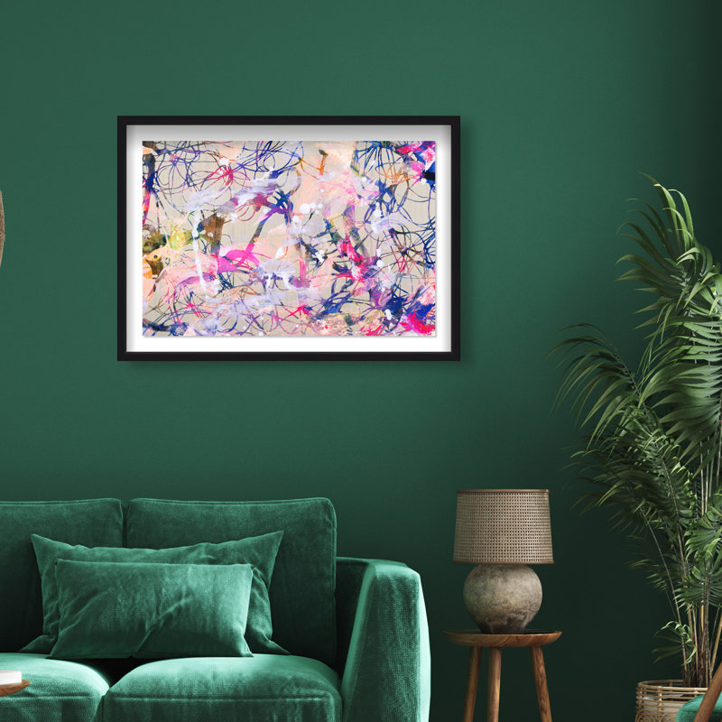 Jungle Walk Canvas Abstract Print by Oliver Gal, 25.5"H x 37.5"W, Black Frame