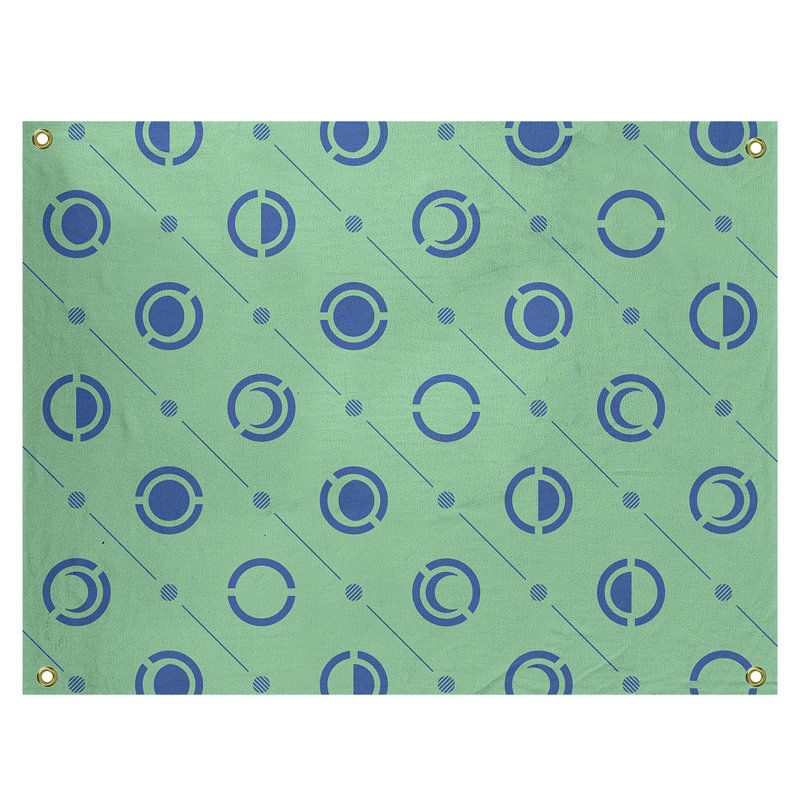 Tapisserie, H 59 po x l 80 po, Vert/bleu