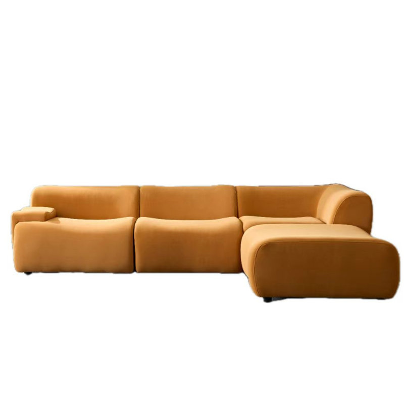Maroof Upholstered Sectional, Maroof Orange Fabric