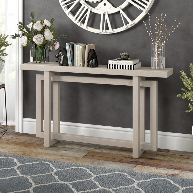 Ademide 111.7cm Console Table, Alder White, 75cm H x 139.7cm W x 25.4cm D