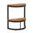 Slim Half Moon 2-Tier Semi-Circle End Table, Rustic Brown Wooden Side Table With Storage For Small Spaces