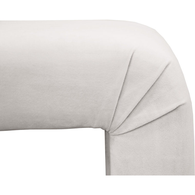 Edenborn Velvet Upholstered Bench, Cream Velvet