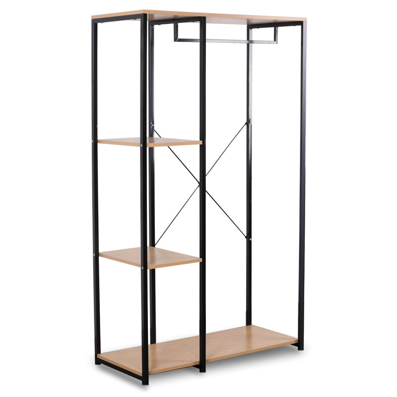 Makowski 90cm Clothing Rack, Black/Light Oak