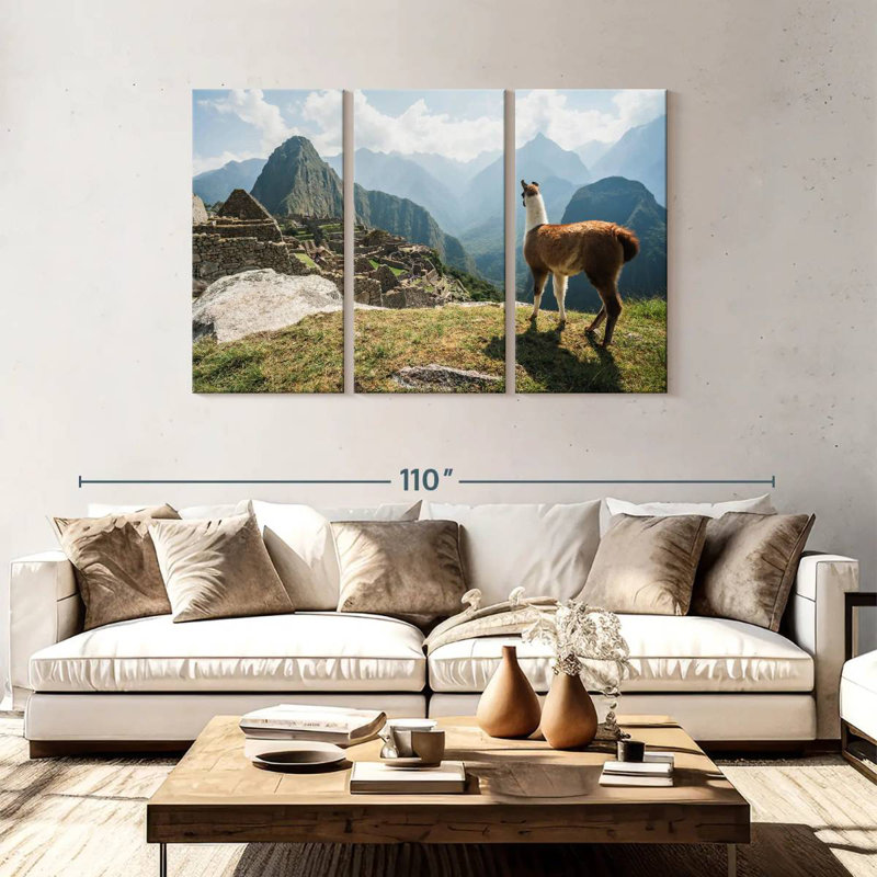 Brampt Llama And Machu Picchu, 48" H x 74" W