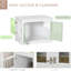 Pièce blanche pour bureau de caisse pour petit chien. Comprend un plateau de table spacieux, un assemblage à trois portes, une pièce à reliure magnétique et une table en acier. Pour canines, avec portes, pièce de liaison, structure
