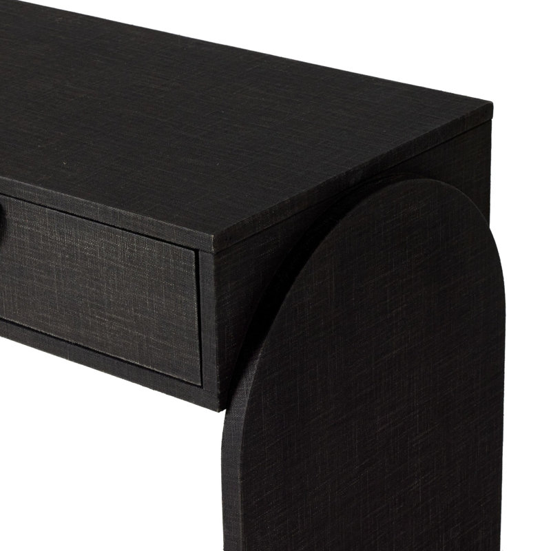 Cressida 78'' W Console Table, Black Linen