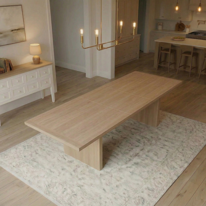 La table Macaire | Table de salle à manger moderne à tréteaux (extensible) - Miel, Miel