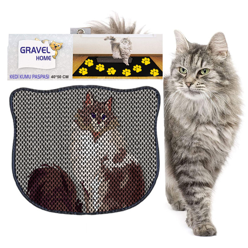 Durable Cat Litter Mat, 15.7 x 19.7 inches | 50% PVC / 50% Polyester, Machine Washable & Vacuum Friendly | Perfect for Easy Cleanup, Non-Slip Design to Keep Your Home Clean & Fresh, Ideal for Pet Owners