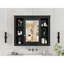 Armoire de rangement murale de salle de bain 35 po x 28 po, armoire à pharmacie, armoire murale moderne avec miroir, armoire à miroir avec 6 tablettes ouvertes (meuble-lavabo non inclus)