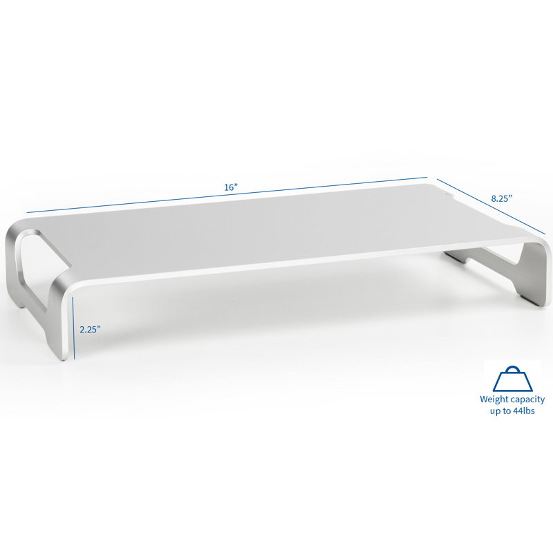 VIVO Silver Aluminum 16" Ergonomic Monitor Riser Stand