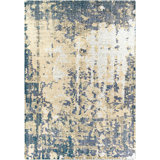 Jayden Wool Oriental Area Rug in Bright Blue