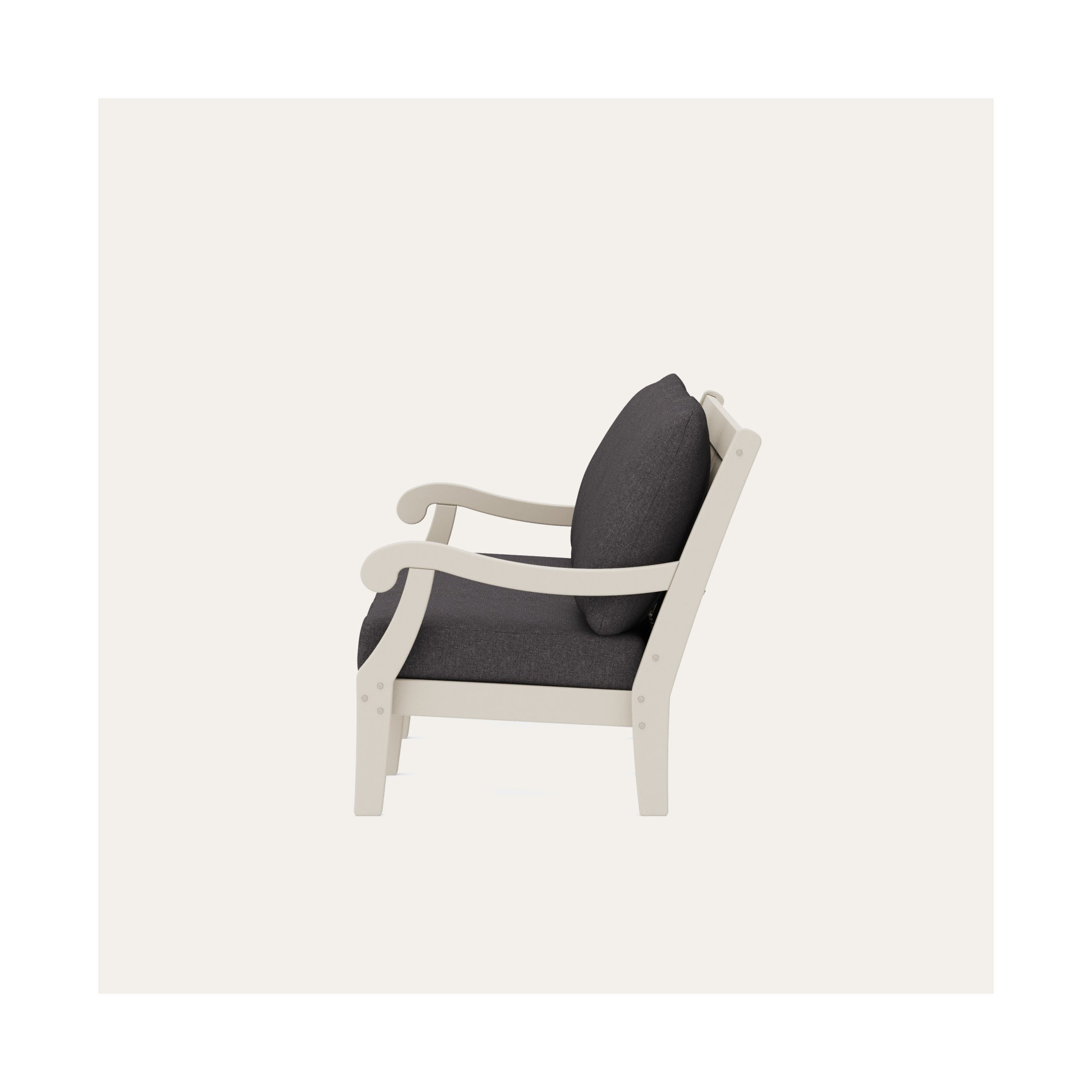 POLYWOOD x Birch Lane Verlyn Deep Seating Sofa, Ash Charcoal Cushion/Sand Frame