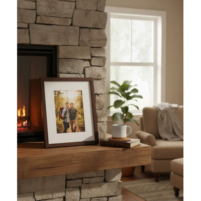 Wall-Mountable 8x10 Photo Frame, Fits 5x7 Pictures with Mat or 8x10 Pictures Without Mat - 1 Pack