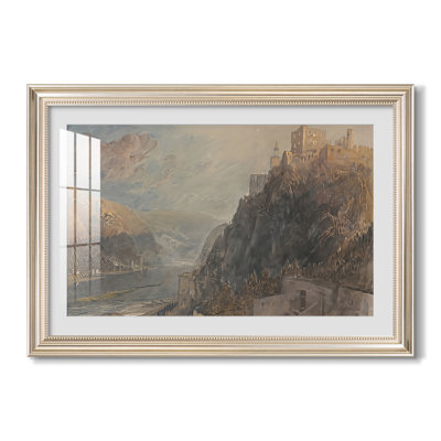 Rheinfels Looking to Katz and Gourhausen, 1817-J.M.W. Turner-Custom Framed Canvas