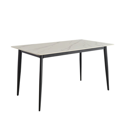 Table de salle à manger blanche en céramique